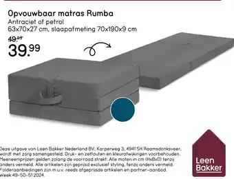 Leen Bakker Opvouwbaar matras Rumba aanbieding