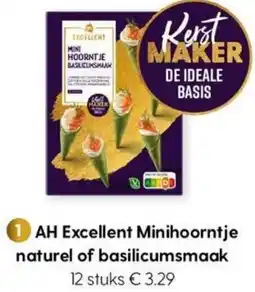 Albert Heijn AH Excellent Minihoorntje naturel of basilicumsmaak aanbieding