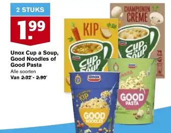 Hoogvliet Unox Cup a Soup, Good Noodles of Good Pasta aanbieding