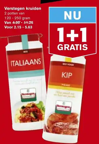 Hoogvliet Verstegen kruiden 120-250 gram aanbieding