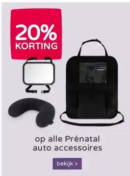 Prenatal 20%  KORTING op alle Prénatal auto accessoires aanbieding