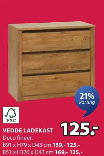 Jysk Vedde ladekast aanbieding