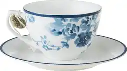 Intratuin Laura Ashley kop en schotel China Rose blauw 0,26 L aanbieding