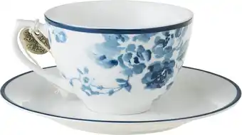 Intratuin Laura Ashley kop en schotel China Rose blauw 0,26 L aanbieding