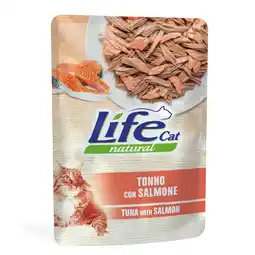 Zooplus Voordeelpakket: 12x70g Life Cat Natuurlijke Volwassen Tonijn met Zalm Kattenvoer Nat aanbieding