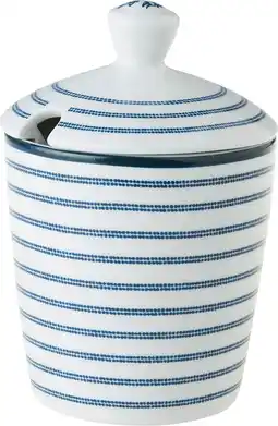 Intratuin Laura Ashley suikerpot Candy Stripe blauw D 8 H 11,8 cm aanbieding