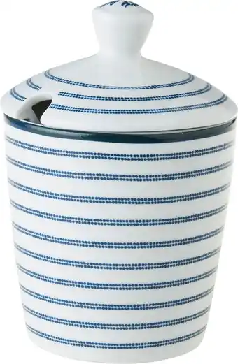 Intratuin Laura Ashley suikerpot Candy Stripe blauw D 8 H 11,8 cm aanbieding