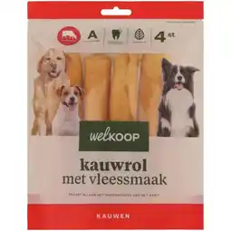 Welkoop Welkoop - Kauwrol met Vleessmaak - Rund - 4 stuks aanbieding