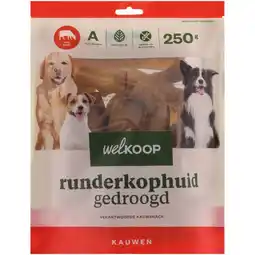 Welkoop Welkoop - Runderkophuid Gedroogd - Rund - 250 gram aanbieding