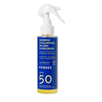 Douglas KORRES Ginseng Hyaluronic Splash Zonnebrand SPF50 aanbieding