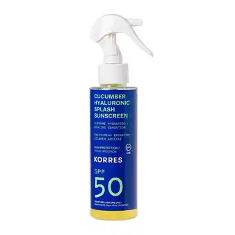 Douglas KORRES Cucumber Hyaluronic Splash Zonnebrand SPF50 aanbieding