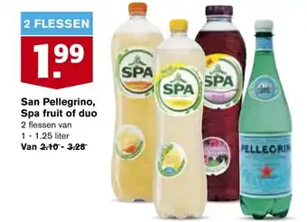 Hoogvliet San Pellegrino, Spa fruit of duo 1-1.25 liter aanbieding