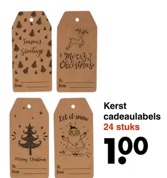 Wibra Kerst cadeaulabels aanbieding