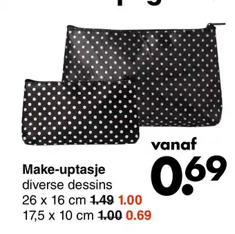 Wibra Make-uptasje 17.5x10 cm aanbieding