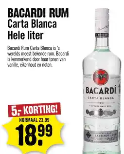 Dirck 3 Bacardi Rum Carta Blanca aanbieding