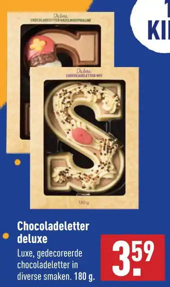 ALDI Chocoladeletter deluxe aanbieding