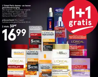 Etos L'Oréal Paris dames- en heren gezichtsverzorging aanbieding