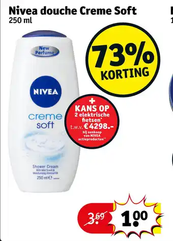 Kruidvat Nivea douche Creme Soft aanbieding