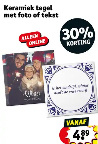 Kruidvat Keramiek tegel met foto of tekst aanbieding