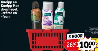 Kruidvat Kneipp en Kneipp Men douchegel, -crème en -foam aanbieding