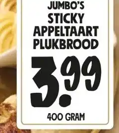 Jumbo STICKY APPELTAART PLUKBROOD aanbieding