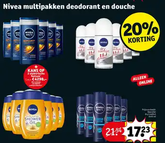 Kruidvat Nivea multipakken deodorant en douche aanbieding