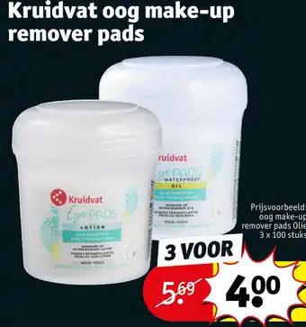 Kruidvat Kruidvat oog make-up remover pads aanbieding