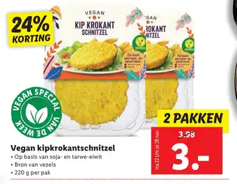 Lidl Vegan kipkrokantschnitzel aanbieding