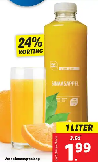 Lidl Vers sinaasappelsap aanbieding