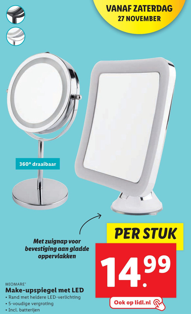 MIOMARE Makeupspiegel met LED aanbieding bij Lidl
