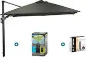 Bol.com GI Hawaii zweefparasol Deluxe 300 x 300 cm. - Groen - met ingraafvoet en hoes aanbieding