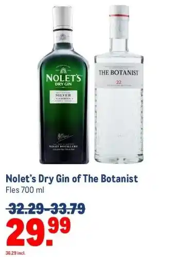 Makro Nolet's Dry Gin of The Botanist aanbieding