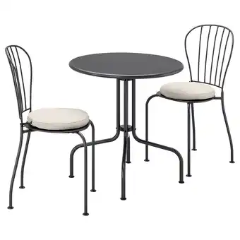 IKEA LÄckÖ Tafel+2 stoelen, buiten, grijs/frösön/duvholmen beige aanbieding