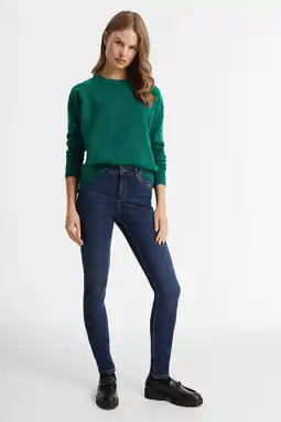 Wehkamp anytime mid rise skinny jeans donkerblauw aanbieding