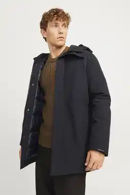 Wehkamp JACK & JONES ESSENTIALS gewatteerde winterjas JJEKEEN zwart aanbieding