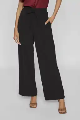 Wehkamp VILA high waist wide leg broek VICLUA zwart aanbieding