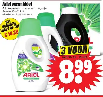 Dirk Ariel wasmiddel 3st aanbieding