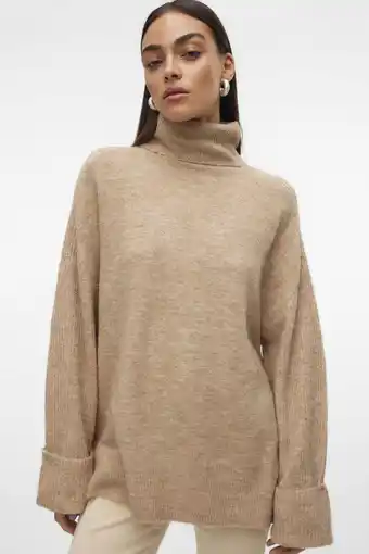 Wehkamp VERO MODA gebreide trui beige aanbieding