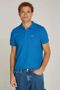 Wehkamp Tommy Jeans polo met logo coastal cobalt aanbieding