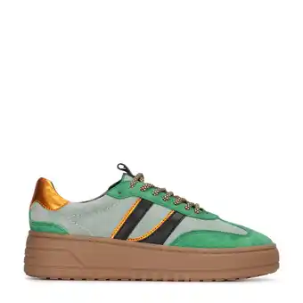 Wehkamp PS Poelman Anemone leren sneakers Anemone groen aanbieding