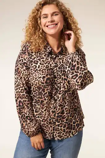 Wehkamp Miss Etam Plus blouse Gracie met panterprint aanbieding