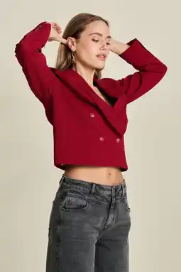 Wehkamp POM Amsterdam cropped blazer rood aanbieding