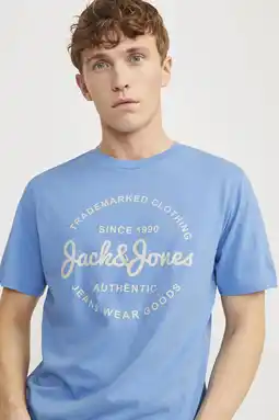 Wehkamp JACK & JONES T-shirt JJFOREST met printopdruk lichtblauw aanbieding