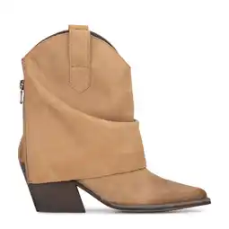 Wehkamp PS Poelman Lara suède cowboylaarzen met flap beige aanbieding
