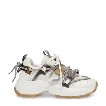 Wehkamp Steve Madden Tazmania chunky sneakers ecru/grijs/goud aanbieding