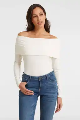 Wehkamp anytime off shoulder top wit aanbieding