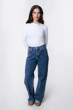 Wehkamp Colourful Rebel high waist straight leg jeans Gaias High Rise medium blue denim aanbieding