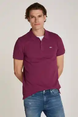 Wehkamp Tommy Jeans polo met logo valley grape aanbieding