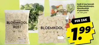 Boni Fresh & Easy broccoli of bloemkoolroosjes, bloemkoolrijst of groentemix aanbieding