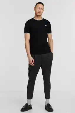 Wehkamp Fred Perry T-shirt TWIN TIPPED met contrastbies black aanbieding